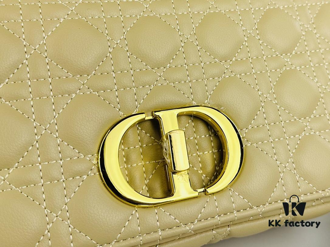 6930968a6e68136f4d9aa474 Large DIOR Caro Handbag in Caramel Beige Calfskin with Cannage Stitching