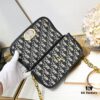 693096b96e68136f4d9aa4de Upgraded Version with Box - Dior Bobby Bag, Retro Style Leather Texture, Sturdy Structure, Adjustable CD Enamel Chain