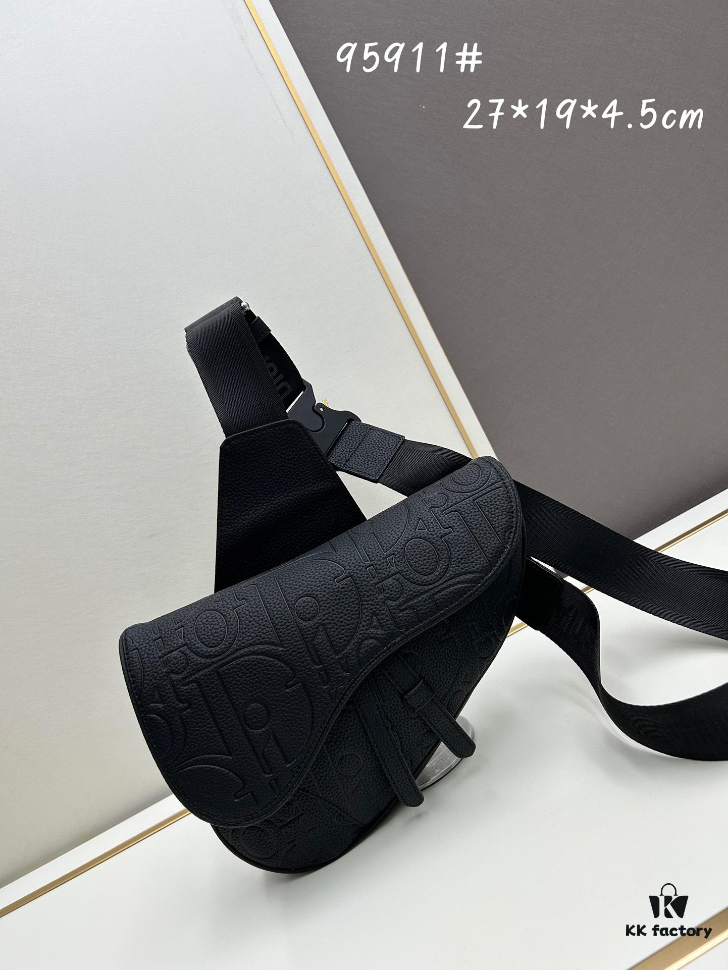 693097266e68136f4d9aa5e8 This boxed saddle bag is a new piece from the classic collection, meticulously crafted from black grained leather. A magnetic flap conceals a zip pocket for daily essentials, and it features an adjustable Christian Dior jacquard webbing strap for shoulder or crossbody wear.