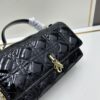 693097346e68136f4d9aa603 Lacquered Leather Lady Dior Pearl Clutch with Box