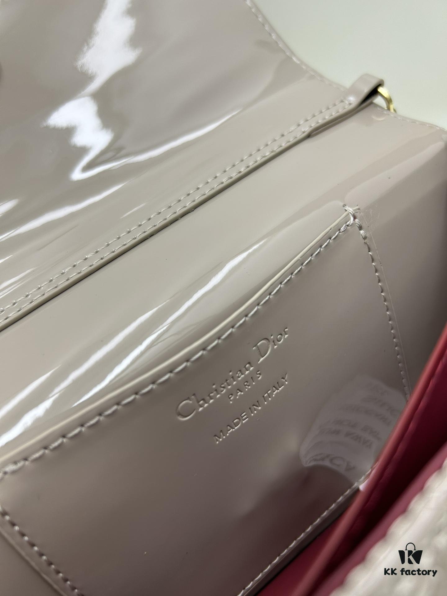 6930973f6e68136f4d9aa617 Lacquered Leather Lady Dior Pearl Clutch with Box