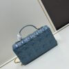 693097406e68136f4d9aa619 Lacquered Leather Lady Dior Pearl Clutch with Box