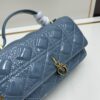 693097406e68136f4d9aa61b Lacquered Leather Lady Dior Pearl Clutch with Box