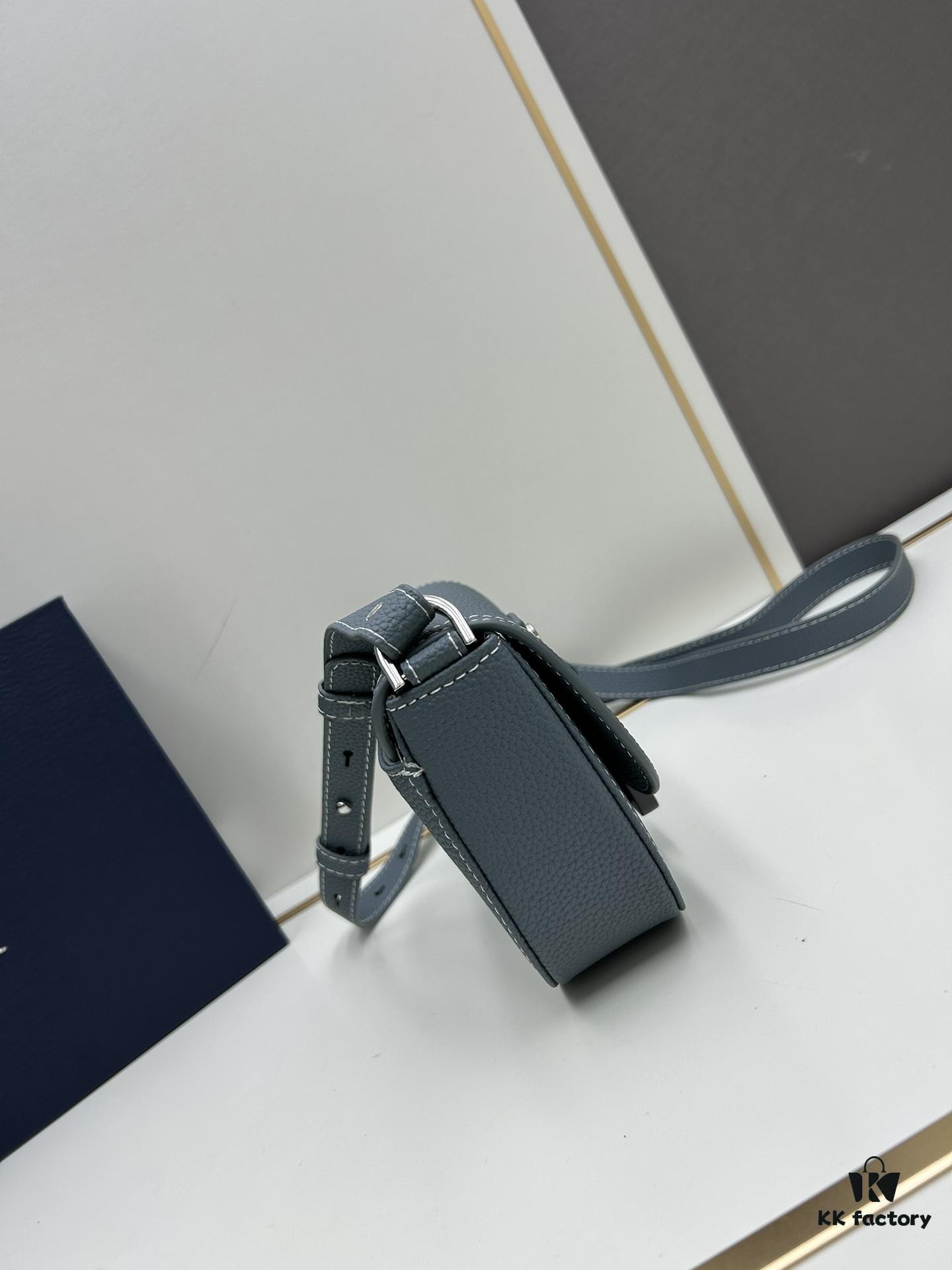 6930975f6e68136f4d9aa646 Dior Saddle Clutch with Shoulder Strap, Original Fabric Combined with Leather