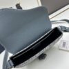 693097606e68136f4d9aa647 Dior Saddle Clutch with Shoulder Strap, Grainy Calfskin and Oblique Print, Black and Beige