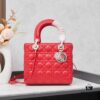 Large Lady Dior Handbag with Silk Scarf, Quilted Cannage Pattern, Five Compartment Design