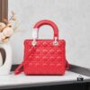 Large Lady Dior Handbag with Silk Scarf, Quilted Cannage Pattern, Five Compartment Design