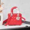 Medium Lady Dior Bag with Silk Scarf, Quilted Cannage Pattern, Top-Grade Imported Leather