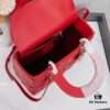 Large Lady Dior Handbag with Silk Scarf, Quilted Cannage Pattern, Five Compartment Design