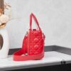Medium Lady Dior Bag with Silk Scarf, Quilted Cannage Pattern, Top-Grade Imported Leather