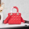 Medium Lady Dior Bag with Silk Scarf, Quilted Cannage Pattern, Top-Grade Imported Leather