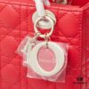 Medium Lady Dior Bag with Silk Scarf, Quilted Cannage Pattern, Top-Grade Imported Leather