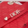 Medium Lady Dior Bag with Silk Scarf, Quilted Cannage Pattern, Top-Grade Imported Leather