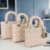 Large Lady Dior Bag with Silk Scarf, Quilted Cannage Pattern, Top-Grade Imported Leather