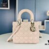 Large Lady Dior Bag with Silk Scarf, Quilted Cannage Pattern, Top-Grade Imported Leather