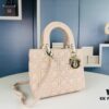 Large Lady Dior Bag with Silk Scarf, Quilted Cannage Pattern, Top-Grade Imported Leather