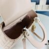 Large Lady Dior Bag with Silk Scarf, Quilted Cannage Pattern, Top-Grade Imported Leather