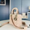 Medium Lady Dior Bag with Silk Scarf, Quilted Cannage Pattern, Top-Grade Imported Leather
