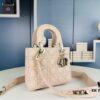 Medium Lady Dior Bag with Silk Scarf, Quilted Cannage Pattern, Top-Grade Imported Leather