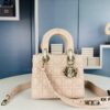Medium Lady Dior Bag with Silk Scarf, Quilted Cannage Pattern, Top-Grade Imported Leather