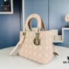 Large Lady Dior Bag with Silk Scarf, Quilted Cannage Pattern, Top-Grade Imported Leather