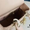 Medium Lady Dior Bag with Silk Scarf, Quilted Cannage Pattern, Top-Grade Imported Leather