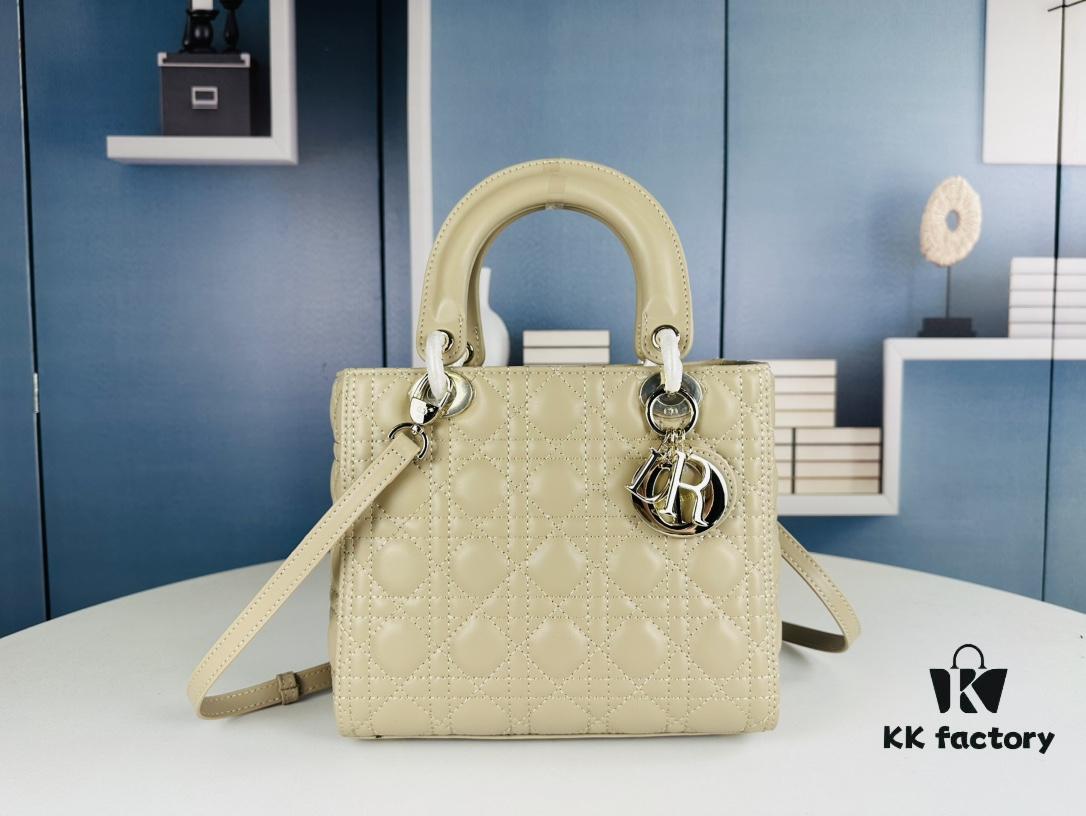 693097876e68136f4d9aa687 Large Lady Dior Handbag with Silk Scarf, Quilted Cannage Pattern, Five Compartment Design