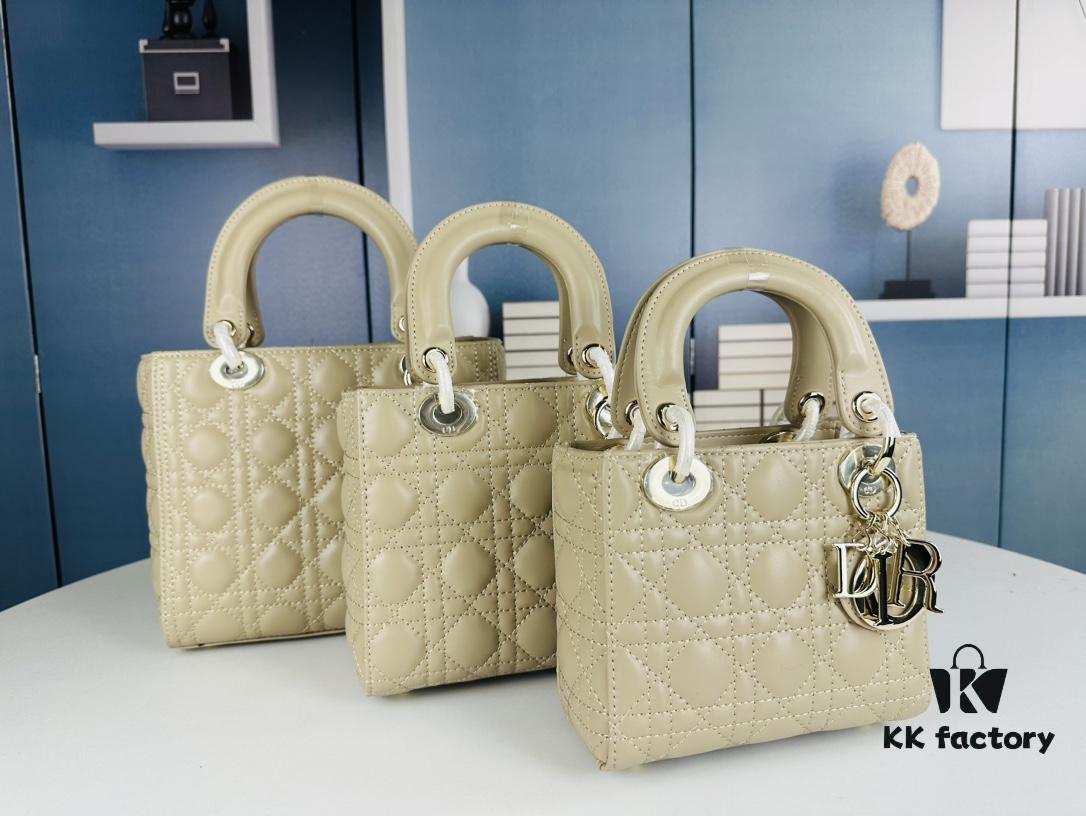 693097886e68136f4d9aa689 Large Lady Dior Handbag with Silk Scarf, Quilted Cannage Pattern, Five Compartment Design