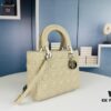 693097886e68136f4d9aa68a Large Lady Dior Handbag with Silk Scarf, Quilted Cannage Pattern, Five Compartment Design