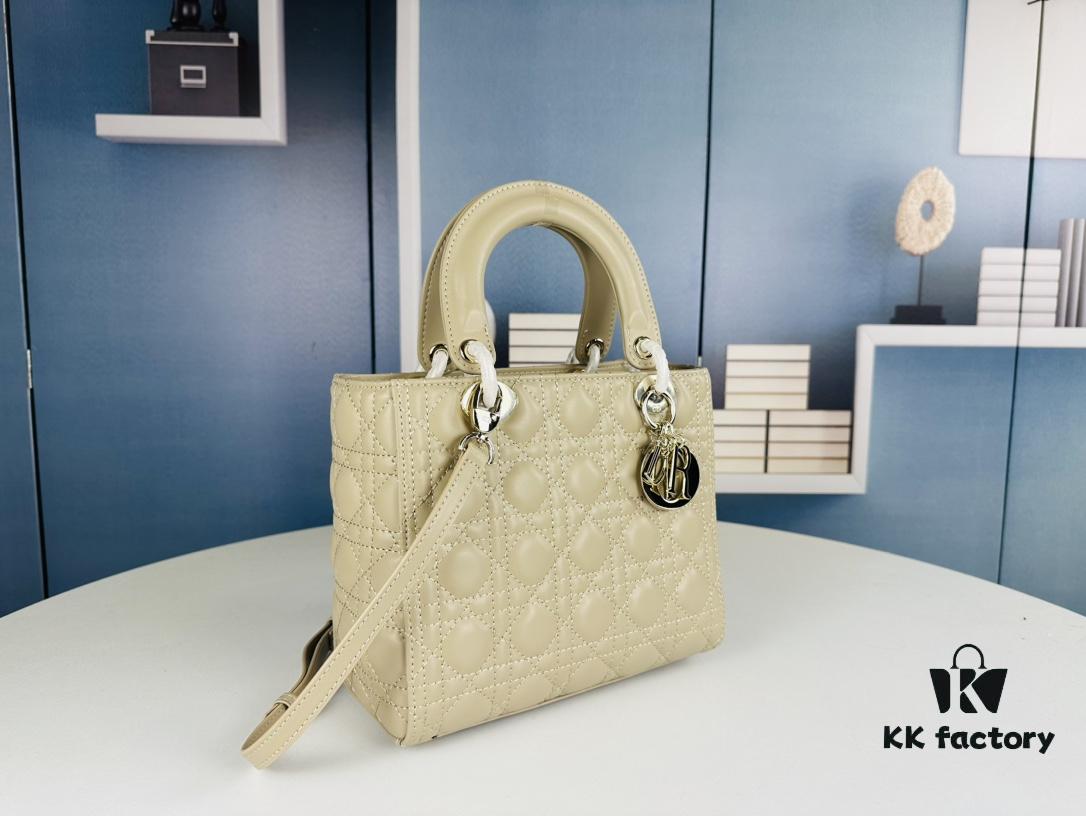 693097886e68136f4d9aa68a Large Lady Dior Handbag with Silk Scarf, Quilted Cannage Pattern, Five Compartment Design