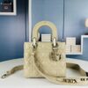 Medium Lady Dior Bag with Silk Scarf, Cannage Quilting, Four Compartment Handbag