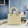 Medium Lady Dior Bag with Silk Scarf, Cannage Quilting, Four Compartment Handbag
