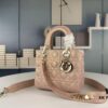 Medium Lady Dior Bag with Silk Scarf, Quilted Cannage Pattern, Top-Grade Imported Leather