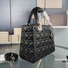 693097a06e68136f4d9aa6bd Large Lady Dior Handbag with Silk Scarf, Quilted Cannage Pattern Inspired by Napoleon III Chairs