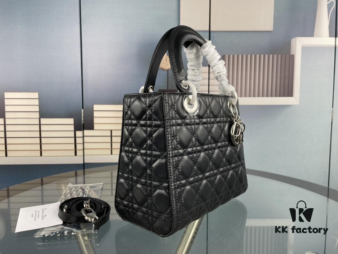 693097a06e68136f4d9aa6bd Large Lady Dior Handbag with Silk Scarf, Quilted Cannage Pattern Inspired by Napoleon III Chairs