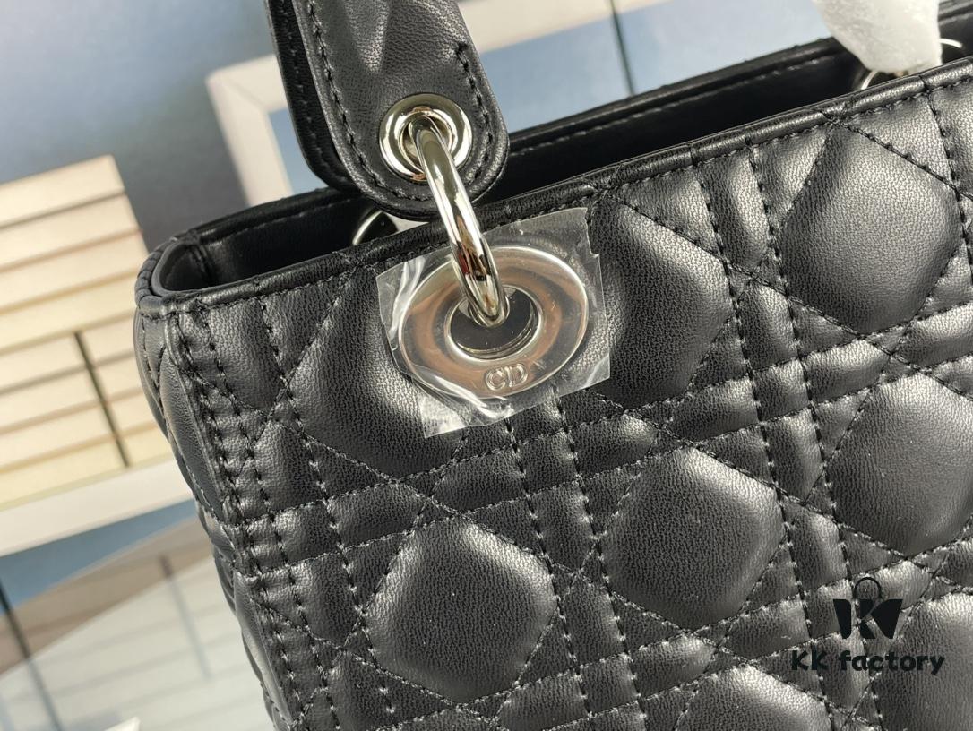 693097a26e68136f4d9aa6c1 Large Lady Dior Handbag with Silk Scarf, Quilted Cannage Pattern Inspired by Napoleon III Chairs