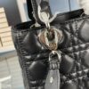 693097a76e68136f4d9aa6cb Medium Lady Dior Bag with Silk Scarf, Quilted Cannage Pattern, Top-Grade Imported Leather