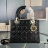 Large Lady Dior Handbag with Silk Scarf, Cannage Quilting, Five Compartment Design