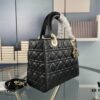 Large Lady Dior Handbag with Silk Scarf, Cannage Quilting, Five Compartment Design
