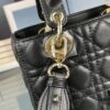 693097b46e68136f4d9aa6e5 Medium Lady Dior Bag with Silk Scarf, Quilted Cannage Pattern, Top-Grade Imported Leather