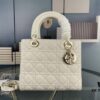 693097ba6e68136f4d9aa6f2 Large Lady Dior Handbag with Silk Scarf, Cannage Quilting, Top-Grade Imported Leather, Five Compartment Design