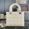 693097bc6e68136f4d9aa6f4 Large Lady Dior Handbag with Silk Scarf, Cannage Quilting, Top-Grade Imported Leather, Five Compartment Design