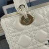 693097be6e68136f4d9aa6f6 Large Lady Dior Handbag with Silk Scarf, Cannage Quilting, Top-Grade Imported Leather, Five Compartment Design