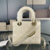 693097c06e68136f4d9aa6fe Medium Lady Dior Handbag with Silk Scarf, Quilted Cannage Pattern, Top-Grade Imported Leather