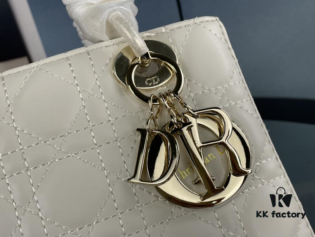 693097c26e68136f4d9aa6ff Medium Lady Dior Handbag with Silk Scarf, Quilted Cannage Pattern, Top-Grade Imported Leather