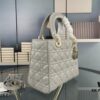 693097c86e68136f4d9aa70e Large Lady Dior Bag with Silk Scarf, Quilted Cannage Pattern, Five-Compartment Design