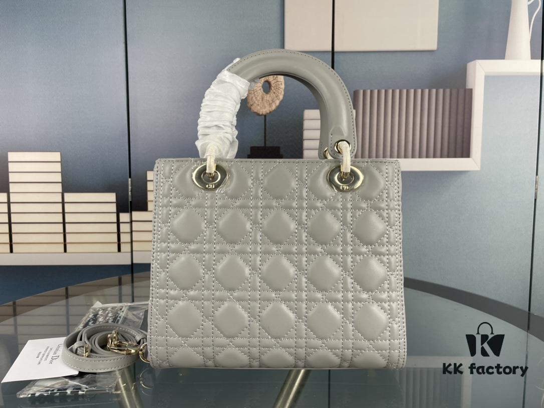693097c96e68136f4d9aa710 Large Lady Dior Bag with Silk Scarf, Quilted Cannage Pattern, Five-Compartment Design