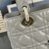 693097cb6e68136f4d9aa713 Large Lady Dior Bag with Silk Scarf, Quilted Cannage Pattern, Five-Compartment Design