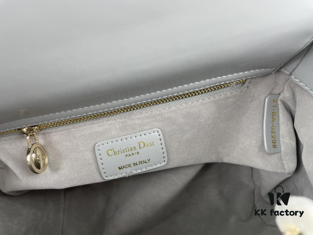 693097cb6e68136f4d9aa714 Large Lady Dior Bag with Silk Scarf, Quilted Cannage Pattern, Five-Compartment Design