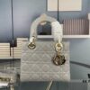 693097cc6e68136f4d9aa717 Medium Lady Dior Handbag with Silk Scarf, Quilted Cannage Pattern, Top-Grade Imported Leather